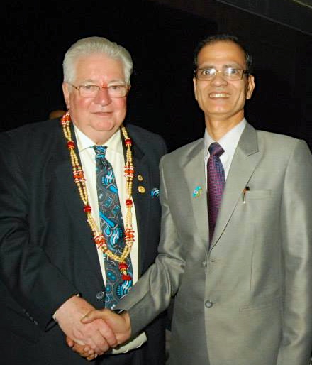 Lion Hiralal Sharma, Zone Chairman with Lion Barry Palmer, International President