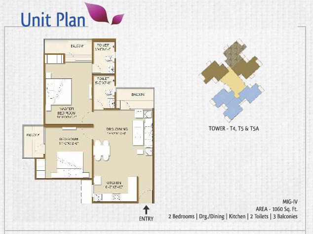 MIG-III Saleable Area-900 sq.ft.