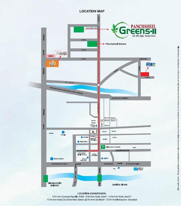 Panchsheel Greens 2 Location Map