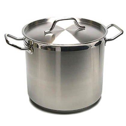 New Professional Commercial Grade 20 QT (Quart) Heavy Gauge Stainless Steel Stock Pot, 3-Ply Clad Base, Induction Ready, With Lid Cover NSF Certified Item