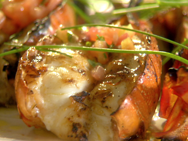 Grilled Lobster Tails with Tarragon-Lemon Vinaigrette 