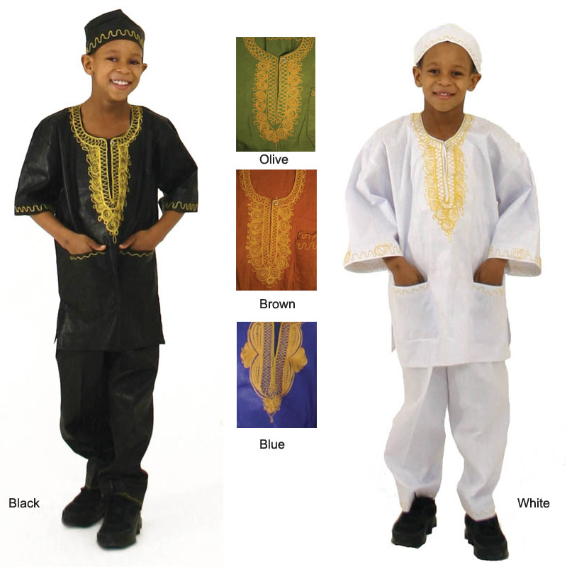 Boy's Embroidered Brocade Set