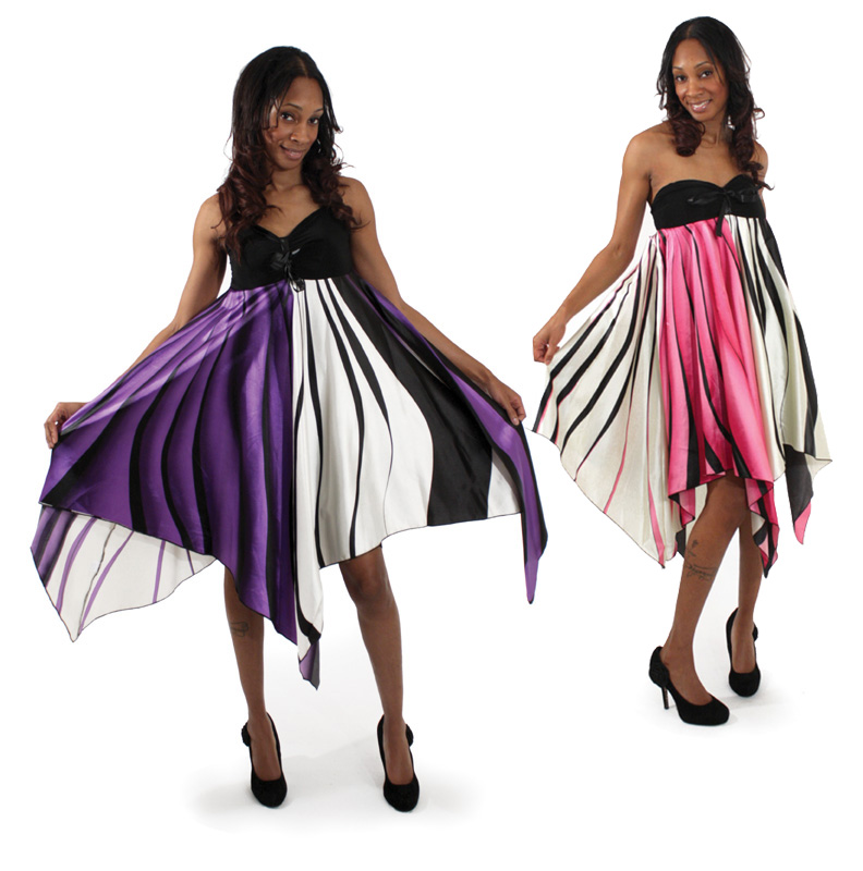 Shimmering Zebra Stripe Summer Dress