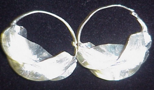 Large Fula Silver Twist Earrings