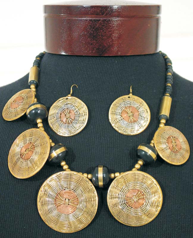 Woven Brass Jewelry Set