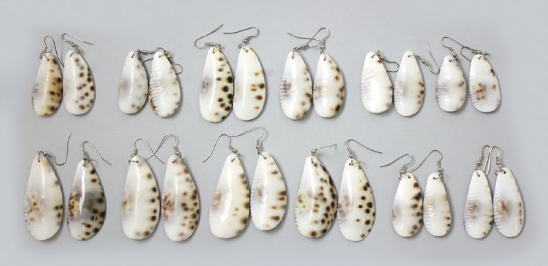 Tear Drop Tiger Shell Earrings