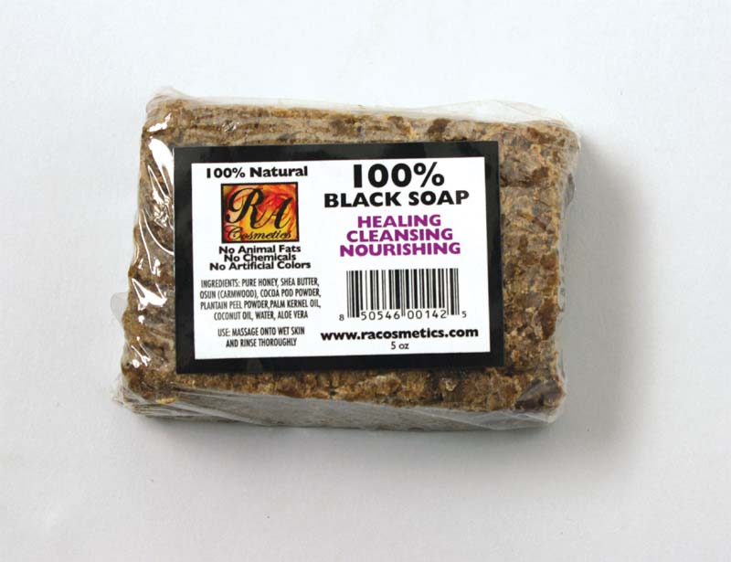 100% Natural Unscented Black Soap (3 bars)