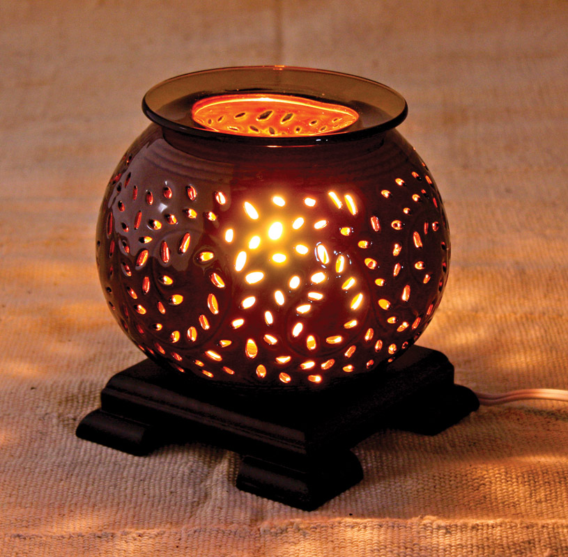 Large Wood Glass Oil Burner