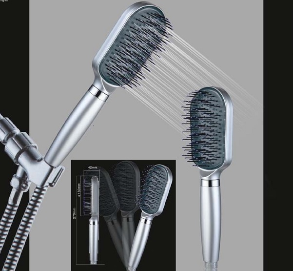 New HAIRBRUSH Mineral Shower Head - Now you can Brush the Health into your Hair
