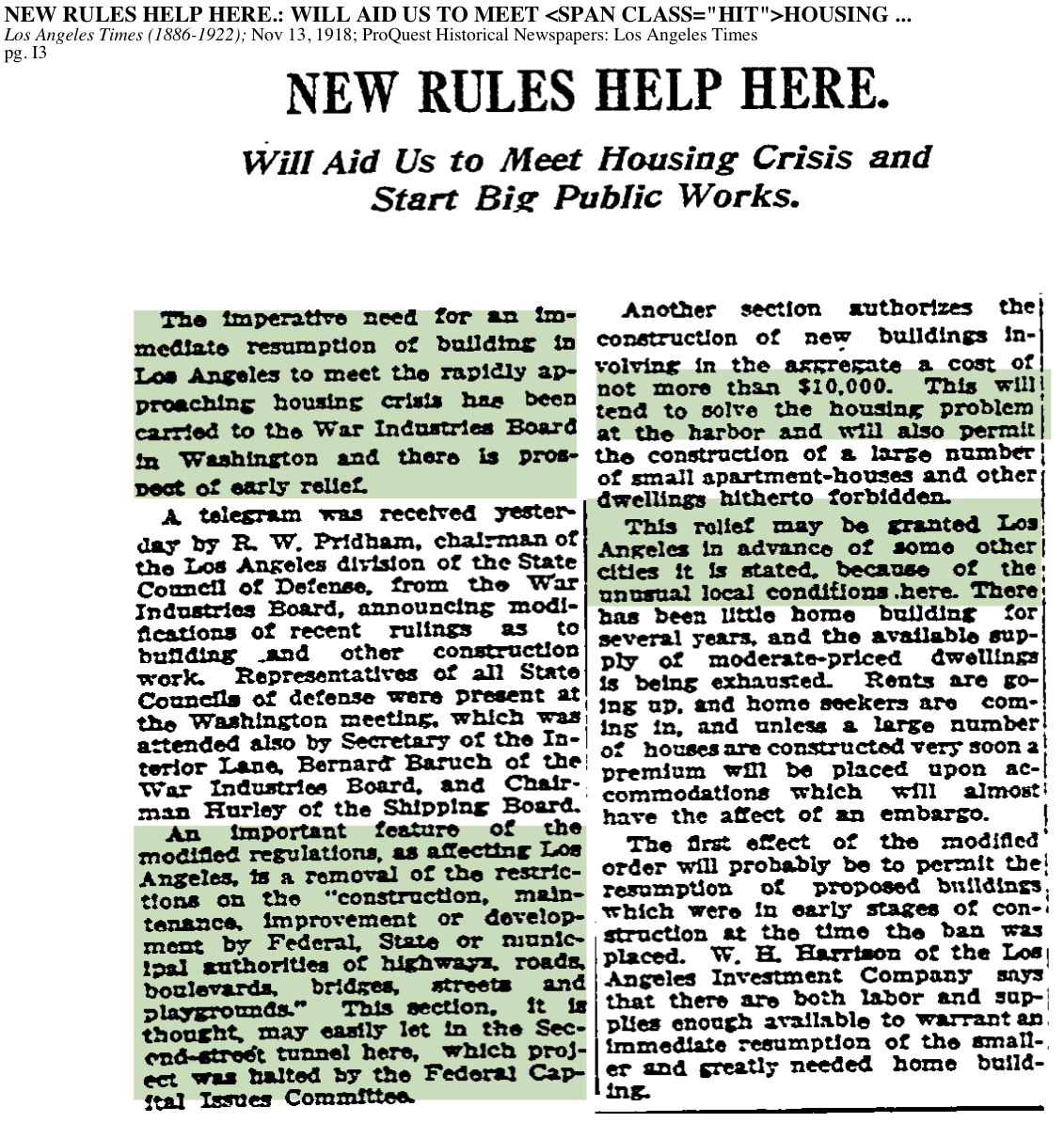 1918-Imperative Need For immediate Resumption Of Building