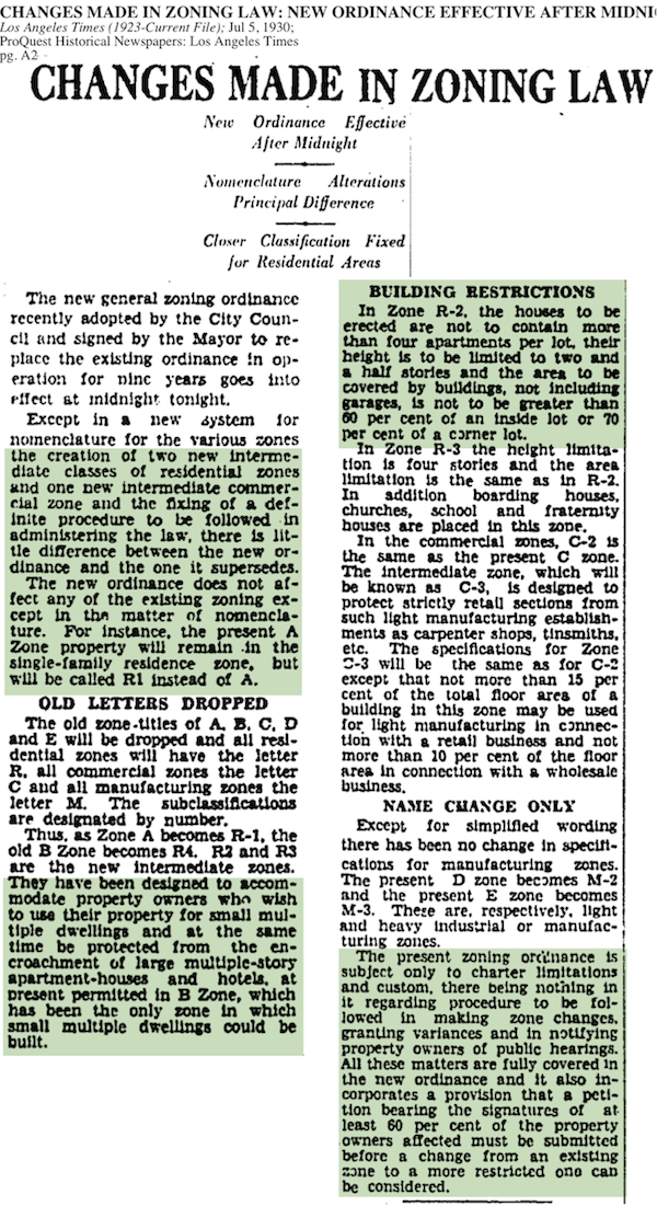 1930-Changes In Zoning Law