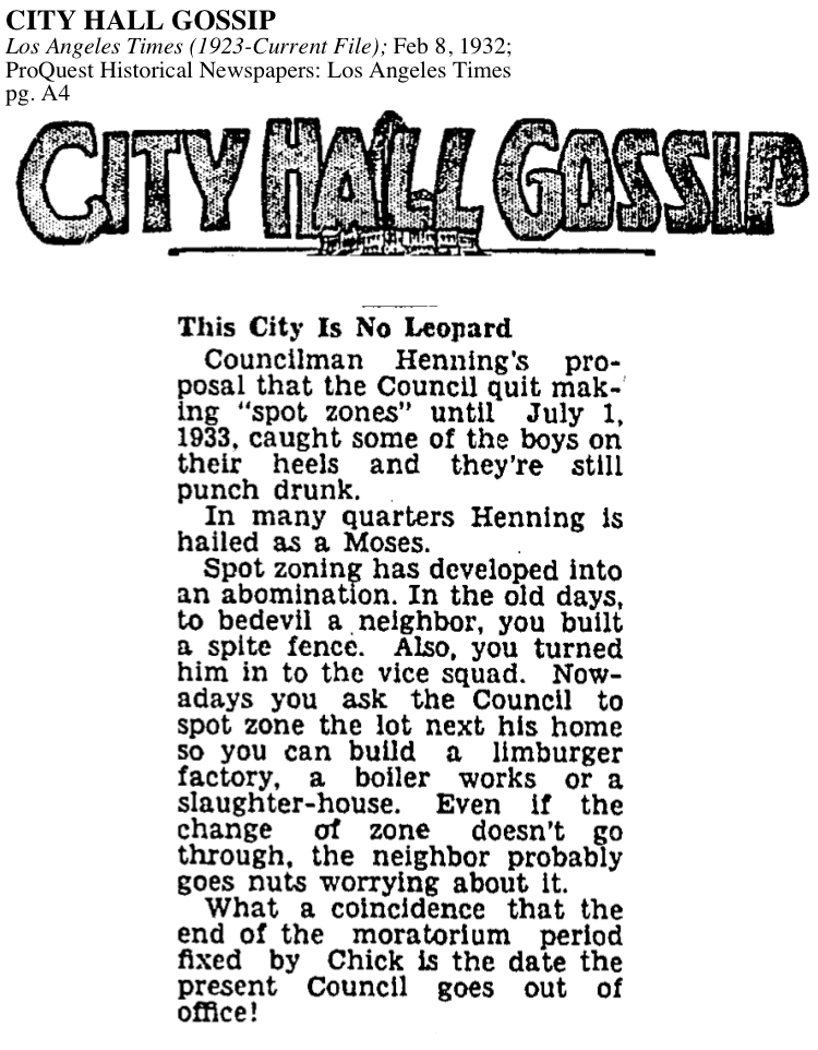 1932-City Hall Spot Zoning