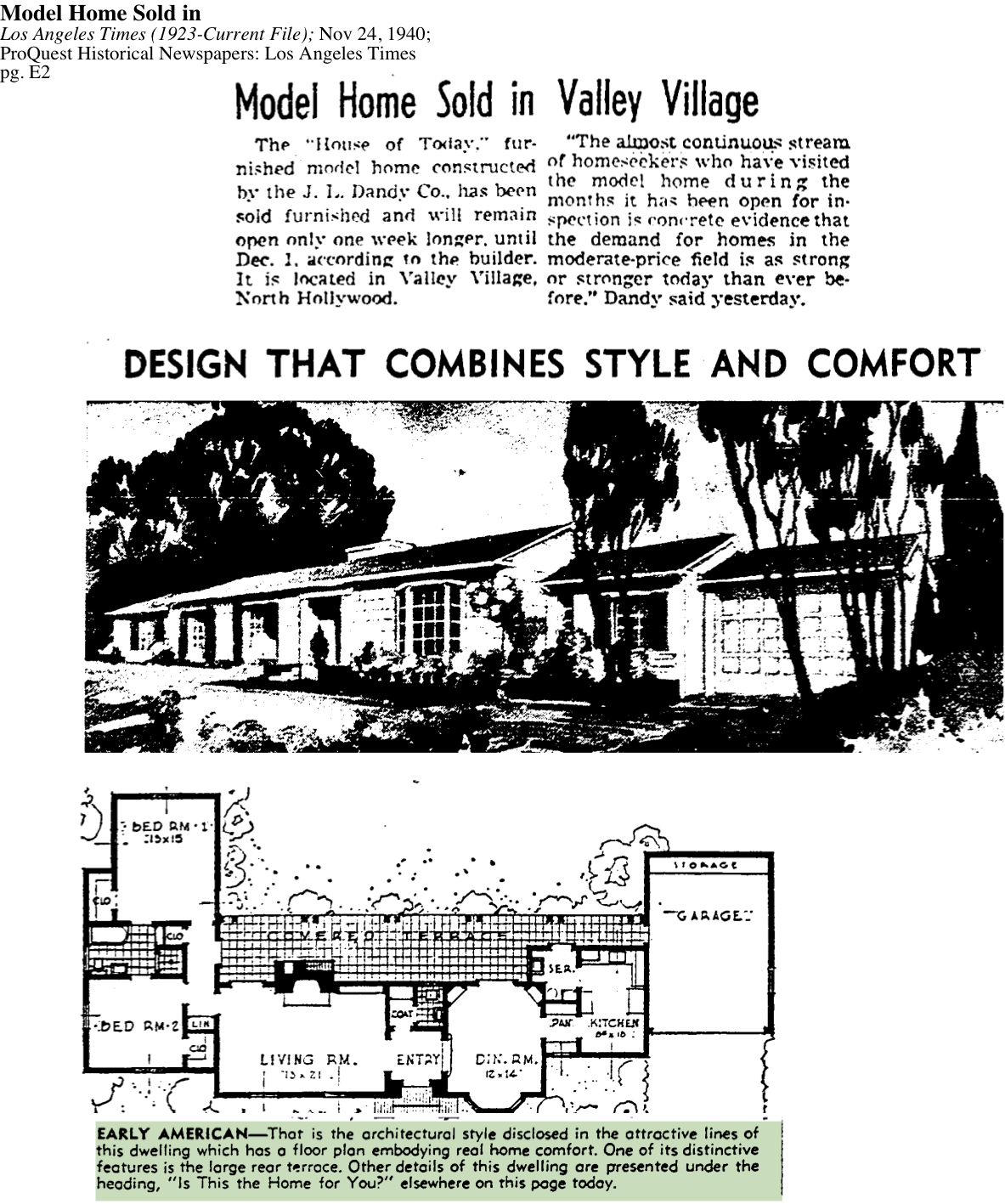 1940-Valley Village Home Sold