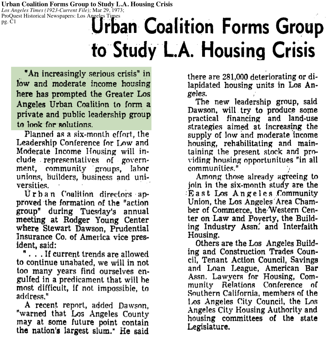 1973-Serious Crisis in Low And Moderate Income Housing