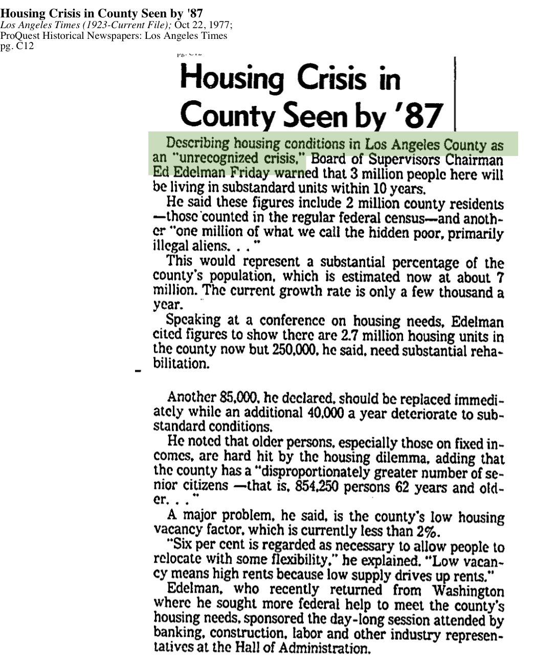 1977-Unrecognized Housing CrisisI