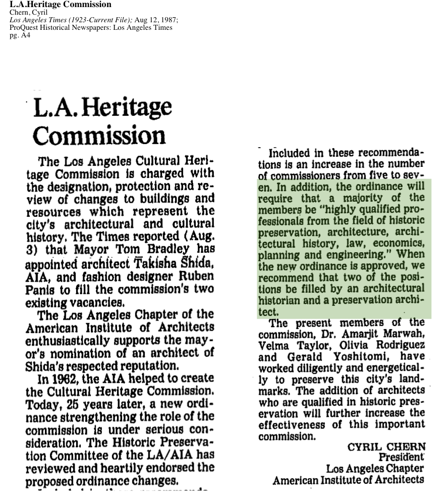 1987-L.A. Heritage Commission