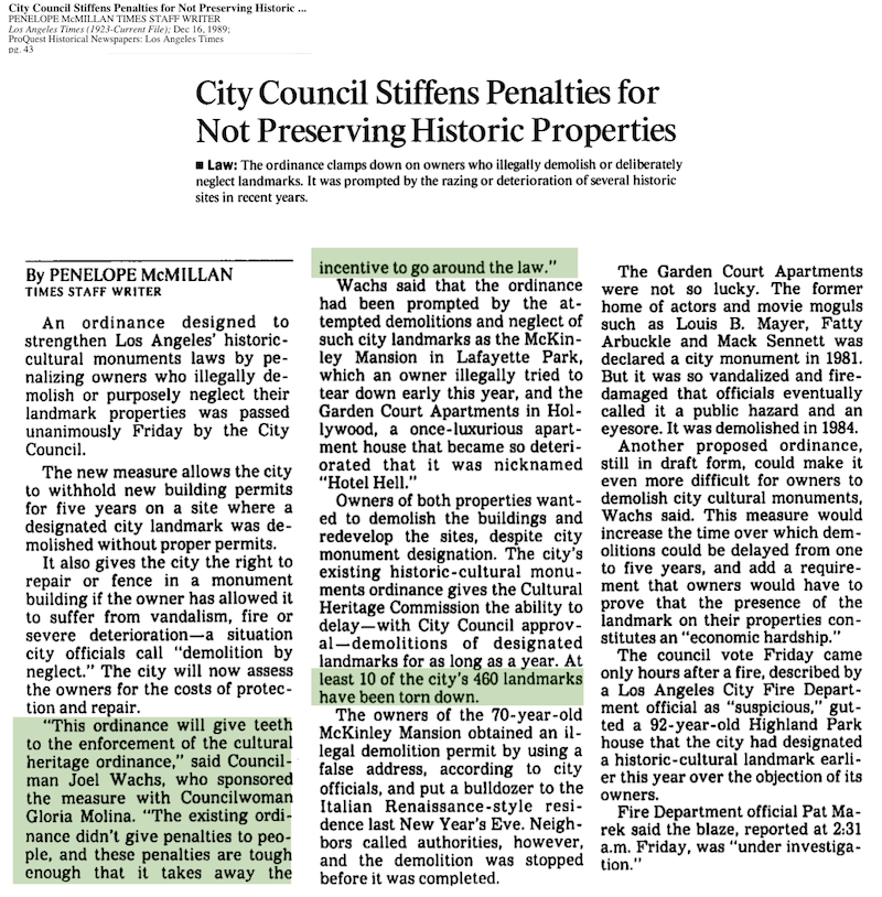 1989-City Council Stiffens Penalties for Not Preserving Historic Properties