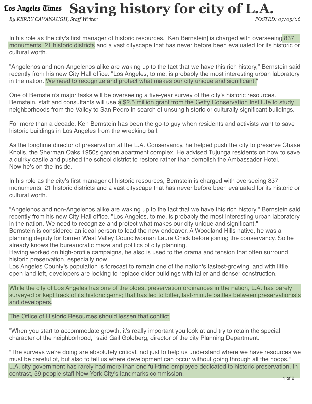 2006-Saving history for city of L.A.