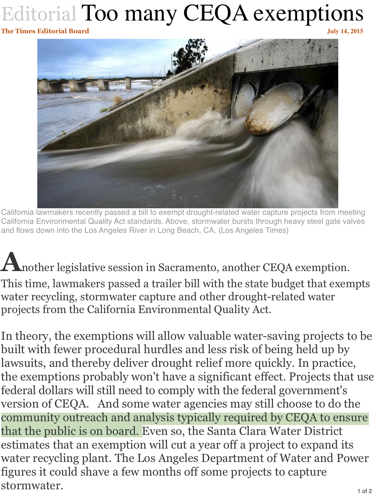 2015-Too Many CEQA Exemptions